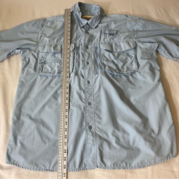 Cabelas Guidewear GXII 40 UPF Vented Mesh Shirt Button Front Large Short Sleeve - Picture 6 of 8